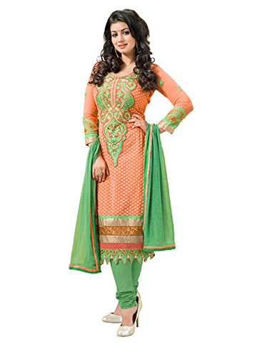 Khushali Fashion Women s Brocade Georgette Salwar Suit Dress Material Bishwa Bazaar