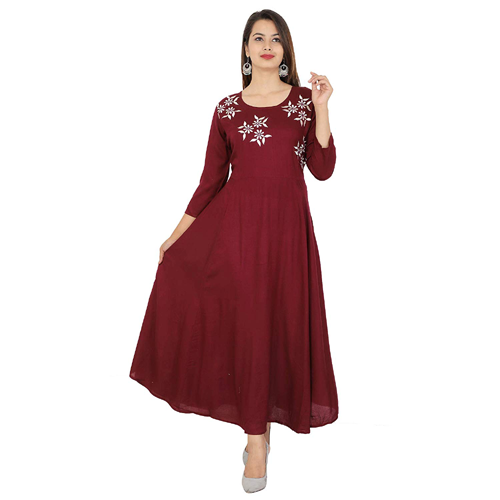 Chiffon Ankle Length Womens Kurti at best price in Varanasi | ID:  16120202673